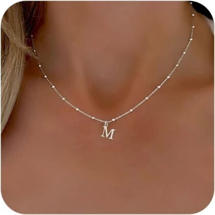 Mothers Day Gifts - Initial Necklaces for Women, Dainty A-Z Pendant Letter Charm Necklace Personalized Name Necklaces for Women Trendy Jewelry Gift