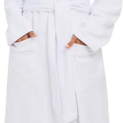 MONARCH Unisex Plush Lined Microfiber Bath Robe - Soft Shell with Polyester Lining, Resort-Grade Hotel & Spa Robe with Pocket
