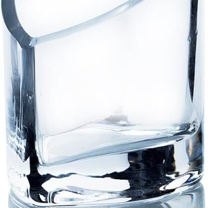 WGVI Clear Glass Heart Tea Light Votive Candle Holder, Width 3", Height 4", Clear Small Slant Cut Heart Glass Candleholders, Tiny Container, Valentine Gift, Tabletop Décor, 1 Piece