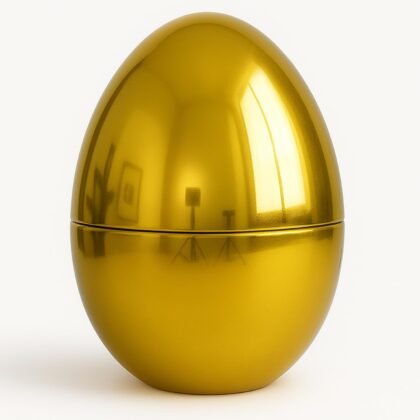 GiftExpress Jumbo Easter Egg - 10" Tall x 7" Wide Extra Large Empty Plastic Eggs - Perfect Kids & Adult Party Toys for Gift Baskets or Egg Hunt Decor - 1 Piece, Gold