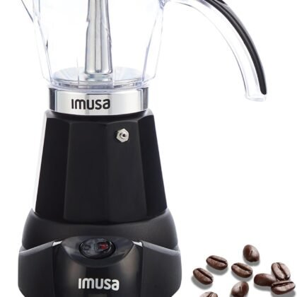 IMUSA 6 or 3 Cup Electric Espresso Maker Black Coffee Machine for Cuban Coffee, Moka and Espresso Drinks