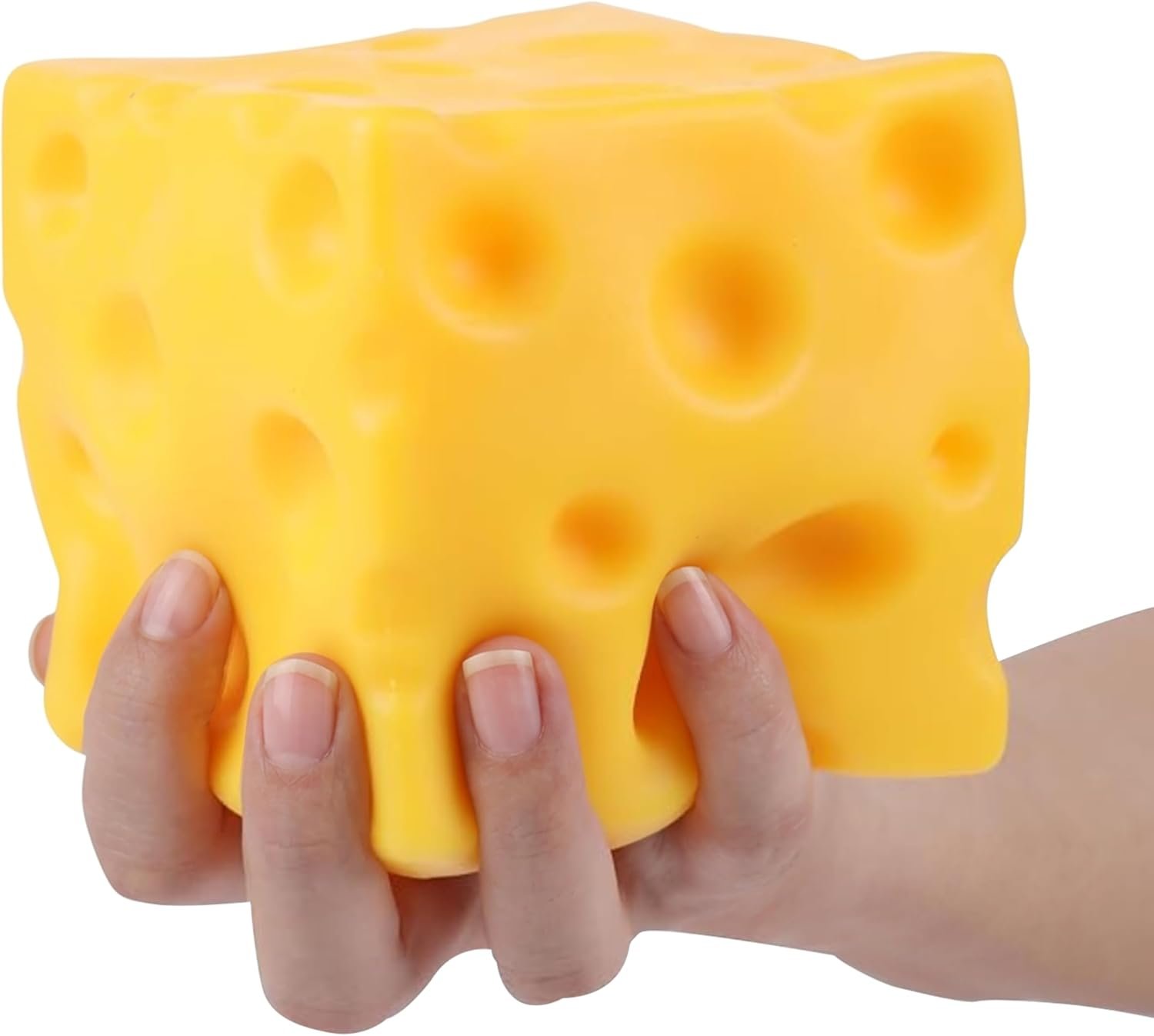 ORB Easy Sqweezy Super Cheesy - Squeeze This Big, Fun, Squishy, Slow Rising, Extra Soft Giant Block of Cheese for Stress Relief - Original Sensory / Fidget Novelty Toy and Gift for Kids and Adults - Image 3