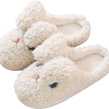 Bunny Slippers for Women Cute Animal Slippers Cozy Memory Foam House Slippers Warm Fleece Lining Soft Plush Non-Slip Sole Indoor Outdoor Shoes