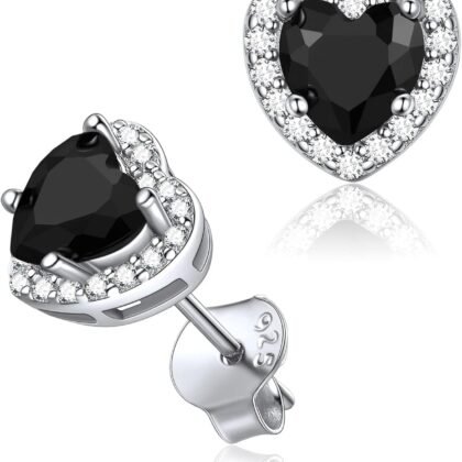 ChicSilver 925 Sterling Silver Heart/Round/Pear/Emerald Cut Birthstone Stud Earrings for Women Birthday Jewelry