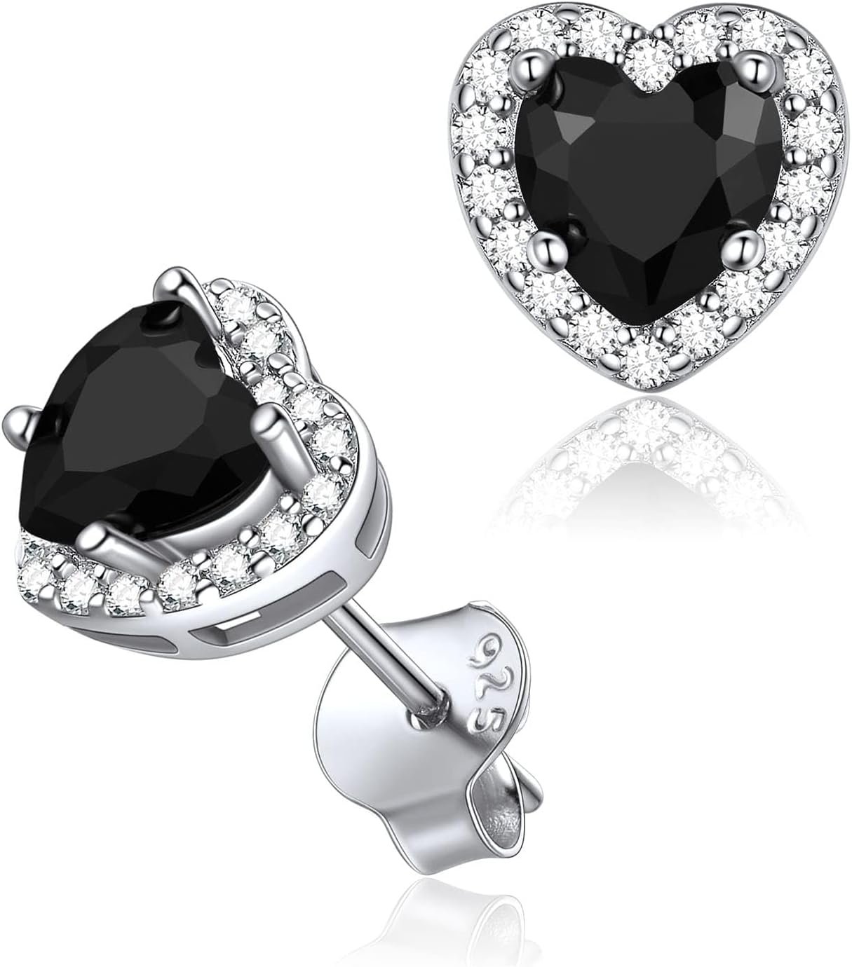 ChicSilver 925 Sterling Silver Heart/Round/Pear/Emerald Cut Birthstone Stud Earrings for Women Birthday Jewelry