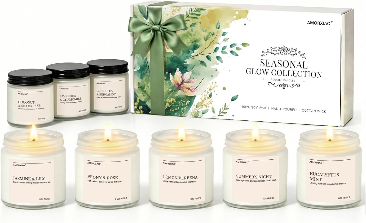 Scented Candles Gift Set, 8 Pack Soy Wax Candles for Home, Floral Fresh Aromatherapy Scents for Women, Birthday, Mother's Day