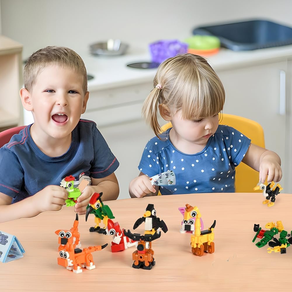 30 Packs Building Blocks Party Favors for Kids, Mini Animals Building Block Sets for Classroom Prizes Birthday Goodie Bag Fillers Valentines Easter Gifts for Kids Boys Girls 4+ Year - Image 5