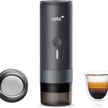 CERA+ Portable Espresso Maker Pro Version Self-Heating Professional-Level Mini Coffee Machine Compatiable with Ultra-Fine Grind For Travel,Camping,Hiking