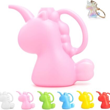 XXXFLOWER Unicorns Indoor Watering Can, 1 L Cute Animal Water Cans, Novelty Unicorns Shape Watering Pot for Office House Indoor Garden(Pink)