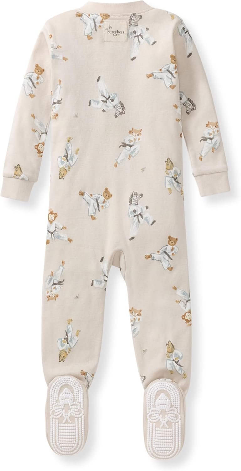 Burt's Bees Baby baby-boys Sleeper Pjs, 100% Organic Cotton, One-piece Footie, Zip Up Jumpsuit, Snug Fit Pajamas - Image 2