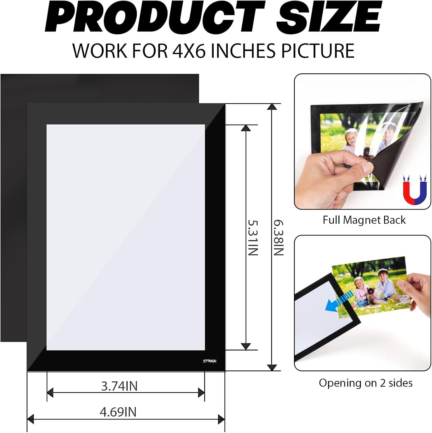 Magnetic Picture Frames with Black Border(4"X6",10 Pack),Magnet Photo Frame Pockets/Postcard Holder,Decorations for home/office/school/Classroom/party - Image 5