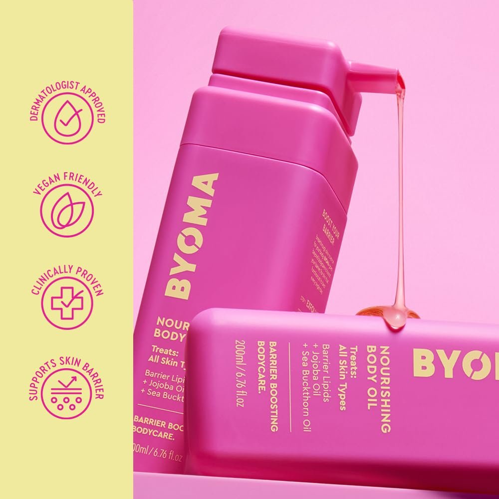 BYOMA Nourishing Body Oil - For All Skin Types - Lightweight, Fast-Absorbing Body Oil with Jojoba & Seabuckthorn - Hydrates, Brightens & Restores Skin Barrier - 6.76 fl oz - Image 5