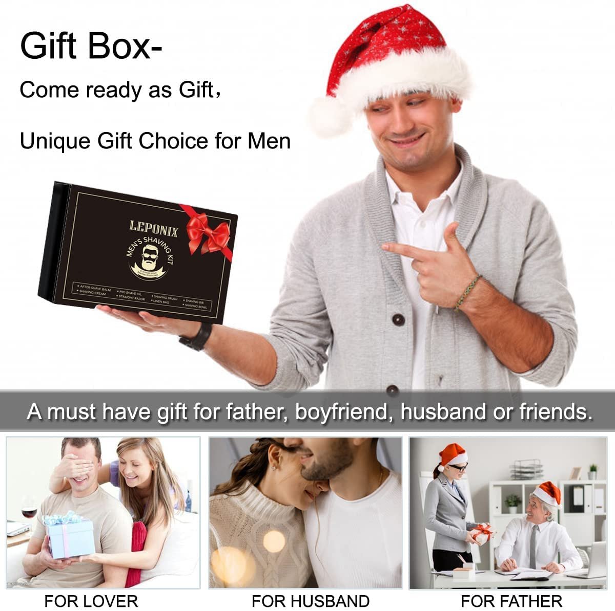 Mens Shaving Kit, Include Straight Razor, Sandalwood Shaving Soap & Cream, After Shave Balm, Pre-Shave Oil, Brush & Bowl – Christmas Gifts for Men Him Secret Santa Gift Set Stocking Stuffers - Image 7