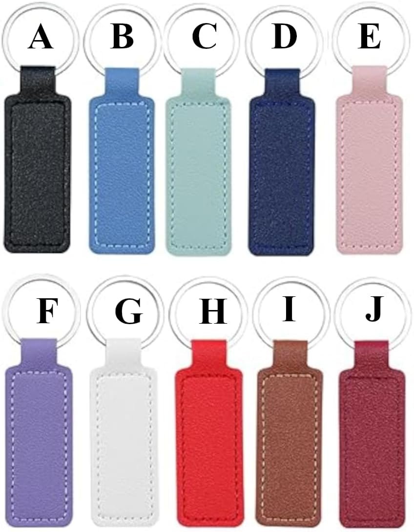 Single Personalized or Blank PU Leather Keychain. Customized in and Shipped from California. - Image 3