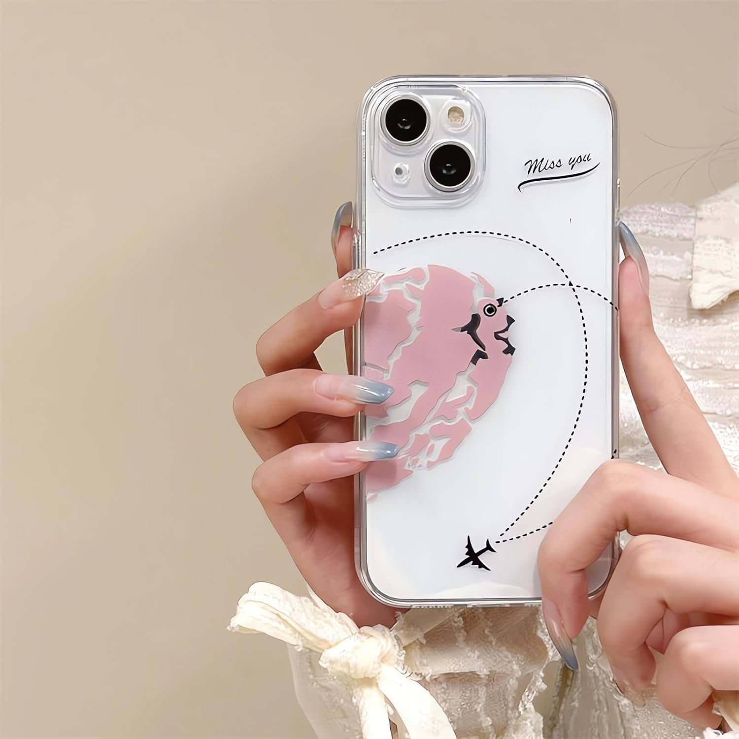 Awsaccy Cute Matching Phone Cases for Couples His and Her iPhone 16 Phone Case Cover Perfect Lover's Gift, Valentine Gift Love Set Gift for Her Him Boyfriend Girlfriend Pink - Image 3