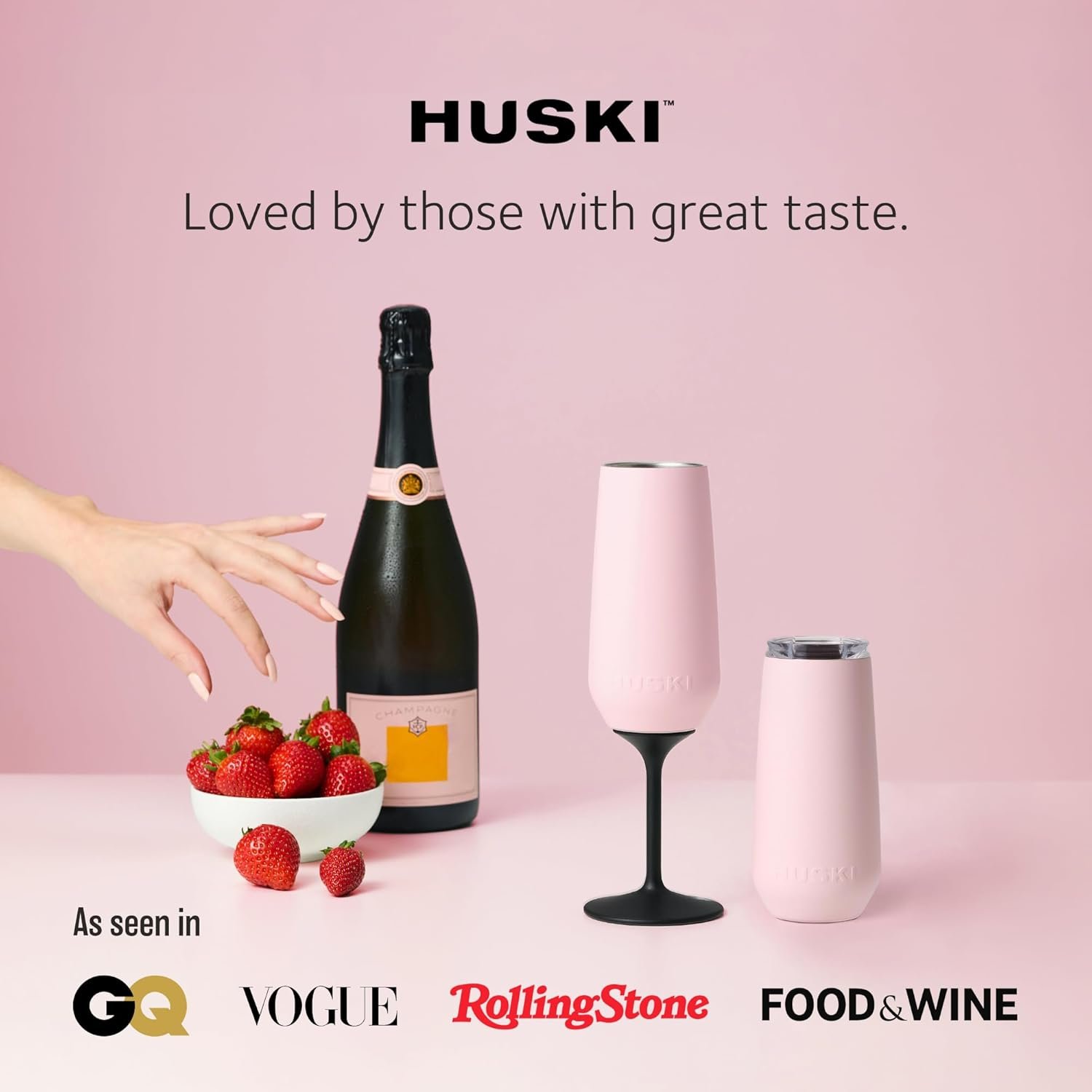 Huski Champagne Flute | NEW | Award-winning Design with Detachable Stem | Premium Stainless Steel Champagne Glass with Lid | Triple Insulated Tumbler | 8oz Capacity | Great Gift (Champagne) - Image 8
