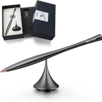 Metal Gravity Spinner Pen – Crafted with Japanese Precision, Anodized for a Sleek Metallic Finish – Relieves Stress & Sparks Creativity – Elegant Gift for Professionals and Graduates (Black)