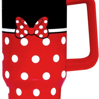 Cartoon Mouse Tumbler 40 Oz With Lid and Straw Stainless Steel Insulated with Handle Bowknot Travel Coffee Mug -Birthday,Christmas Gift