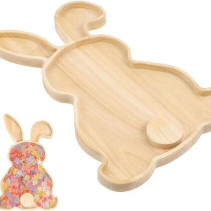 Gadpiparty Easter Charcuterie Board, Bunny Charcuterie Board, Fruit Platter for Parties Holidays Dinners 11.22X6.88X0.59In