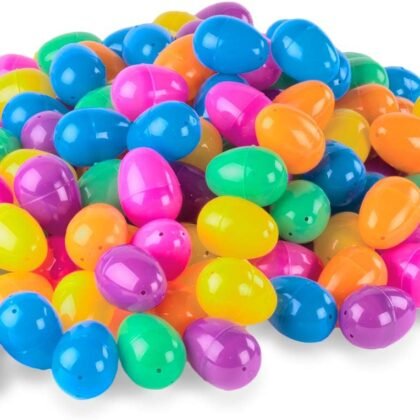 Super Z Outlet Fillable Easter Eggs with Hinge 2.5" Inch - Bulk Colorful Bright Assorted Colors Plastic Easter Eggs, Perfect for Suprise Easter Bunny Egg Hunt - 72/144 Pack