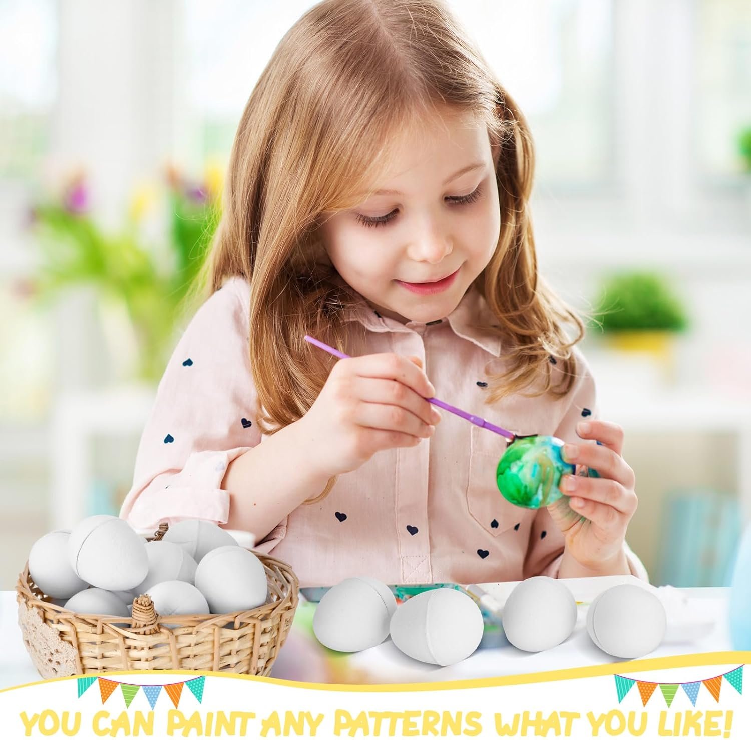 Motionchic 50 Pcs Paintable Easter Paper Mache Eggs DIY Blank Paper Mache Dyeable Easter Eggs Painting Colorful Arts and Crafts for Hunt, Basket Stuffers, Crafting, Educational Activities Decoration - Image 4