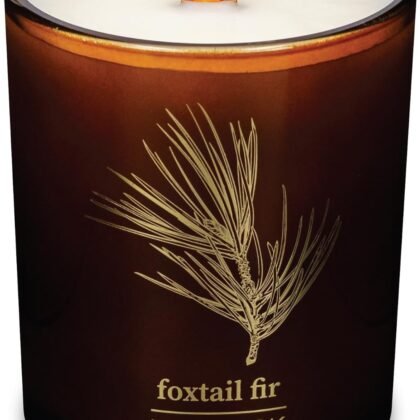 Hemlock Park Foxtail Fir Amber & Gold Hand-Poured Scented Candle | Crackling Wood Wick, Botanical Fragrance & Coconut Wax | Up to 60 Hour Burn Time | 7.2 oz