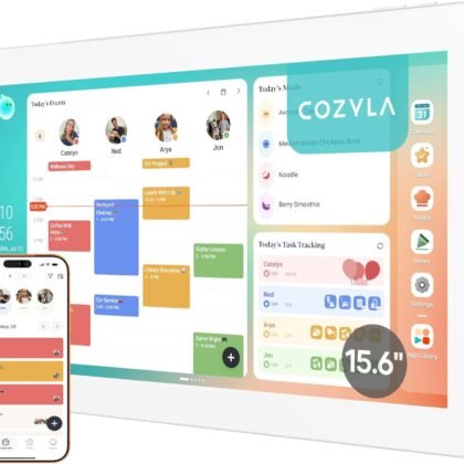 Cozyla Calendar Plus 2: 15.6" Smart Digital Calendar & No Subscription Family Dashboard, Electronic Touch Screen Wall Planner for Family System-Chore Chart, Meal Planner, Support App Store with Stand