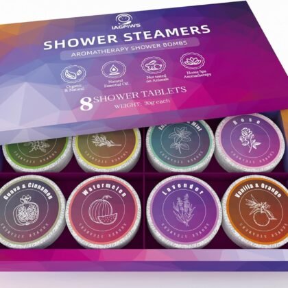Shower Steamers Aromatherapy, Basket Set for Mothers Day Gifts for Mom, Teacher Appreciation Gifts for Women & Men, 8-Pack Shower Bombs Organic Essential Oils Relaxation & Self Care Gifts for Wife