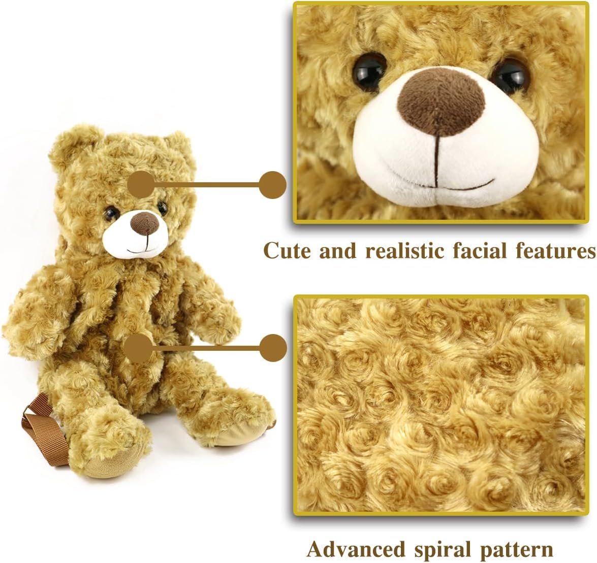 Women Animal Teddy Bear Plush Backpack with Adjustable Straps (AA) - Image 3