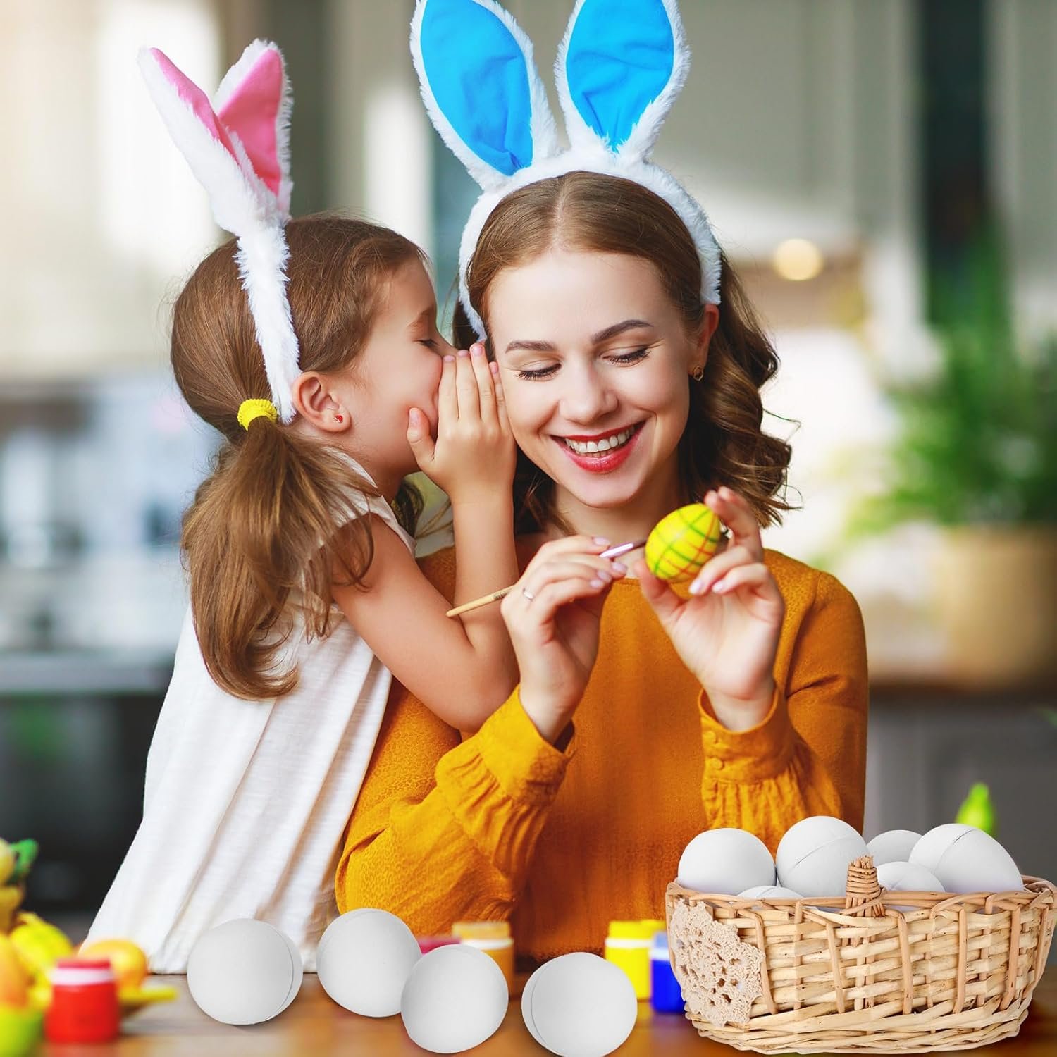 Motionchic 50 Pcs Paintable Easter Paper Mache Eggs DIY Blank Paper Mache Dyeable Easter Eggs Painting Colorful Arts and Crafts for Hunt, Basket Stuffers, Crafting, Educational Activities Decoration - Image 5