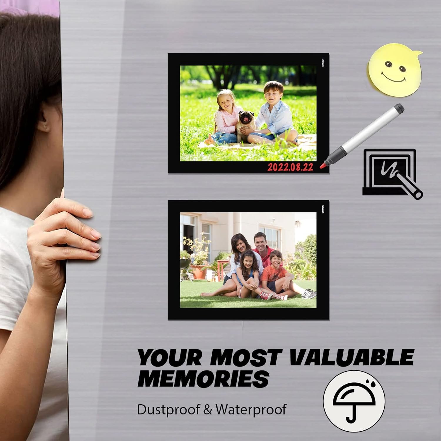 Magnetic Picture Frames with Black Border(4"X6",10 Pack),Magnet Photo Frame Pockets/Postcard Holder,Decorations for home/office/school/Classroom/party - Image 3