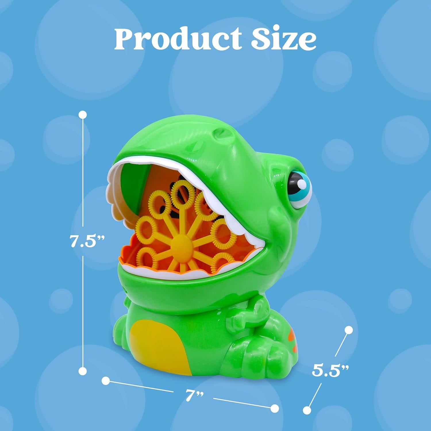 JOYIN Dinosaur Bubble Machine, Bubble Machine Gun Blower with Solutions for Kids, Summer Outdoor Indoor Toy, Dinosaur Party Favor, Kids Birthday Gift (Green) - Image 6