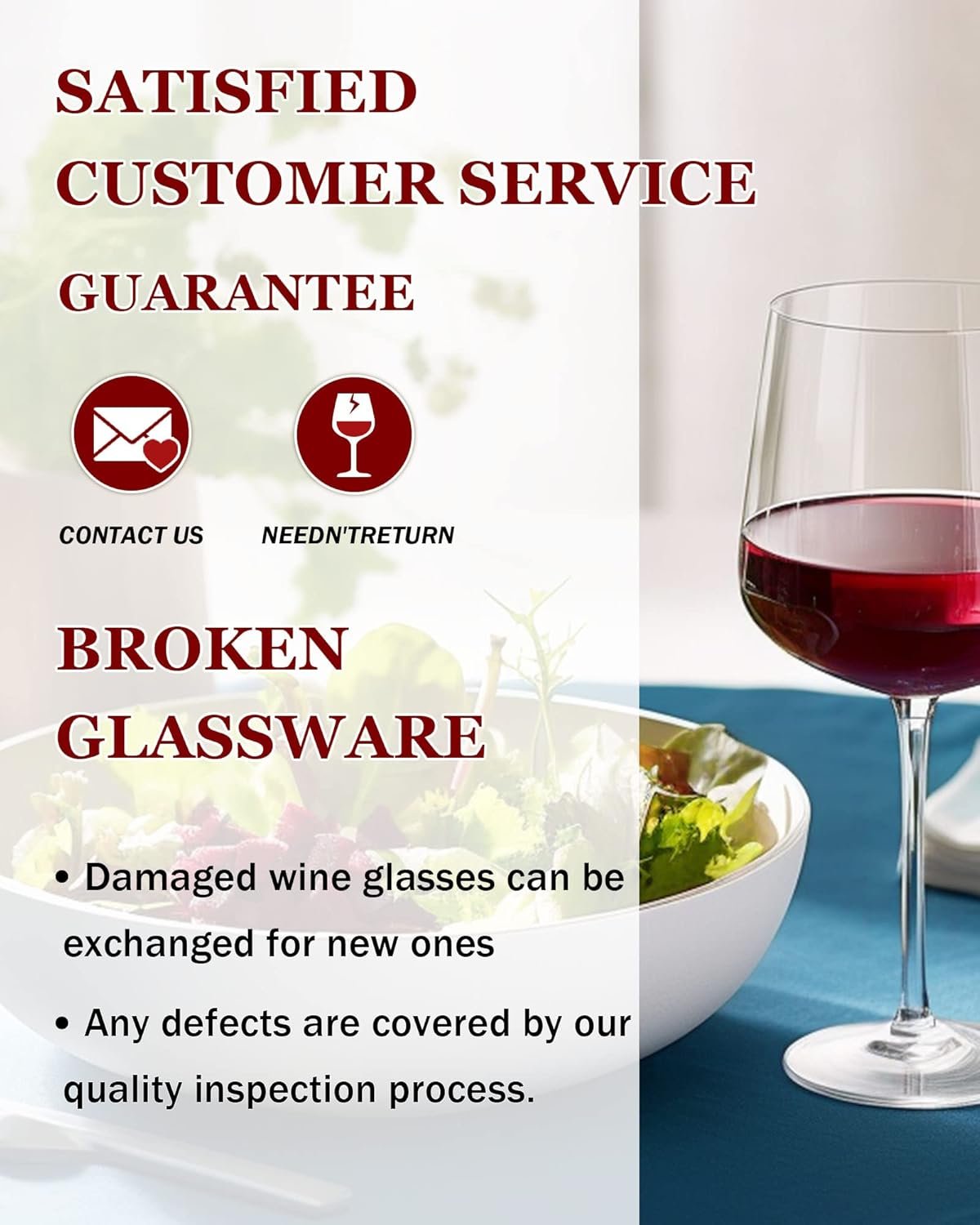 JBHO Hand Blown Italian Style Crystal White or Red Wine Glasses - Gift Packaging for Any Occasion - Lead-Free Premium Crystal Clear Glass - Set of 4-18 Ounce - Image 9