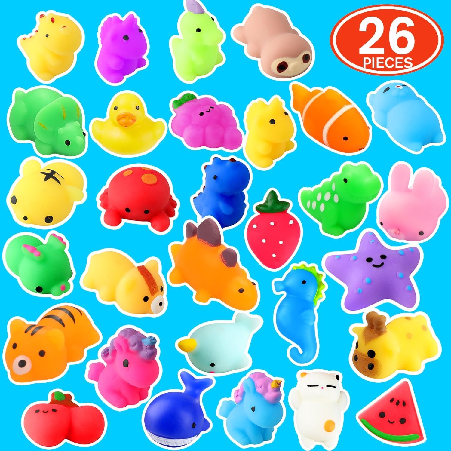 Squishies, 26 Pack Mochi Squishy Toys - Kawaii Cat Squishys Slow Rising Animals - Party Favors, Goodie Bag, Birthday Gifts, Mini Squishies Stress Reliever Toy - Image 7