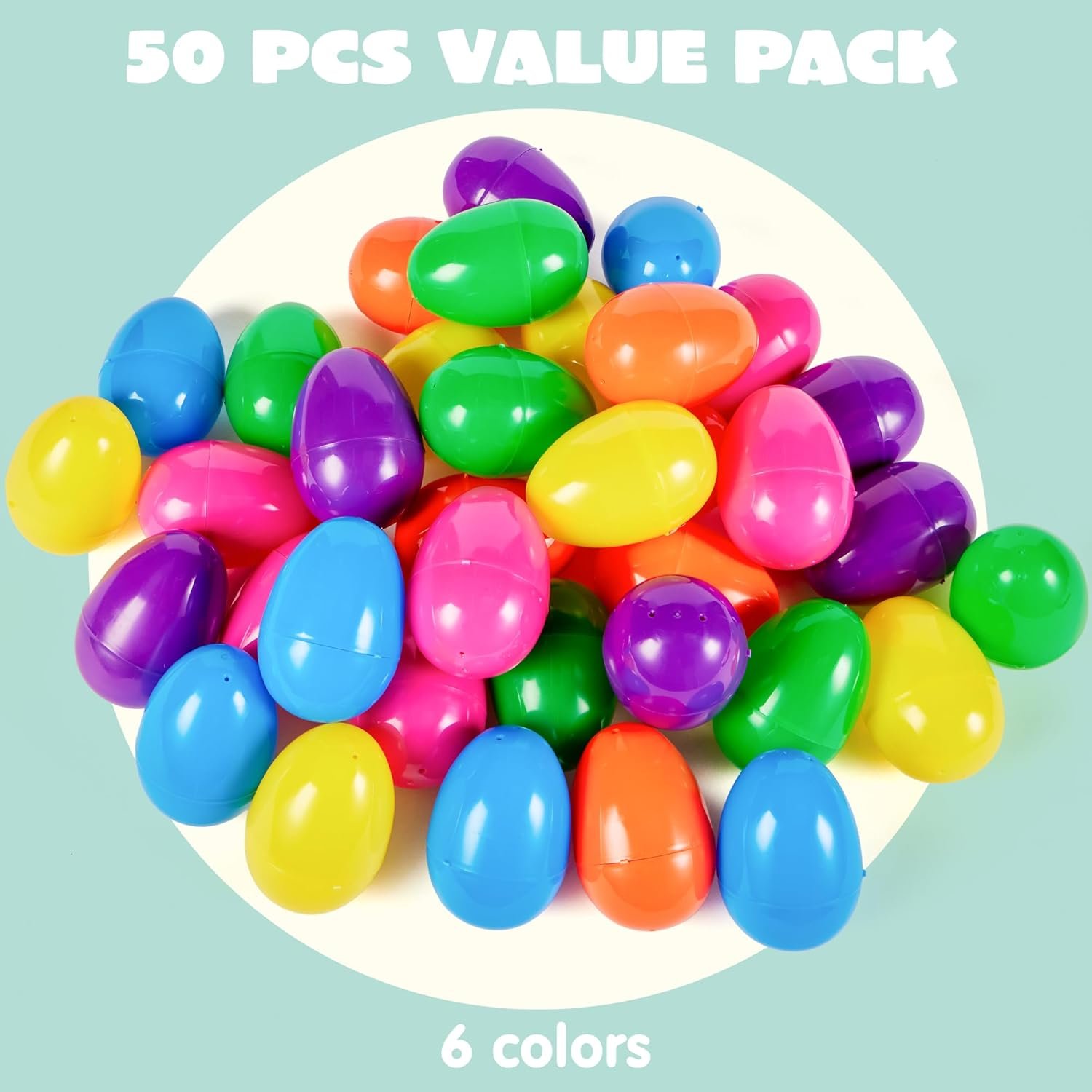 JOYIN 3.15" Easter Eggs, Fillable Plastic Eggs Empty Colorful Bright Eggshells with Hinge for Easter Hunt, Filling Treats, Party Favor, Basket Stuffers, Classroom Prize Supplies, 36PCS - Image 2