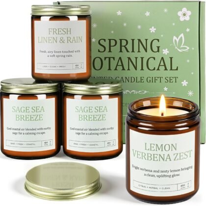 4 Pack Scented Candles Gifts for Women: 28oz Natural Soy Candles for Home Scented, Up to 200H Burning, Aromatherapy Candle Set, Jar Candle Gift Set for Spa Bath Meditation Birthday Valentine's Gifts