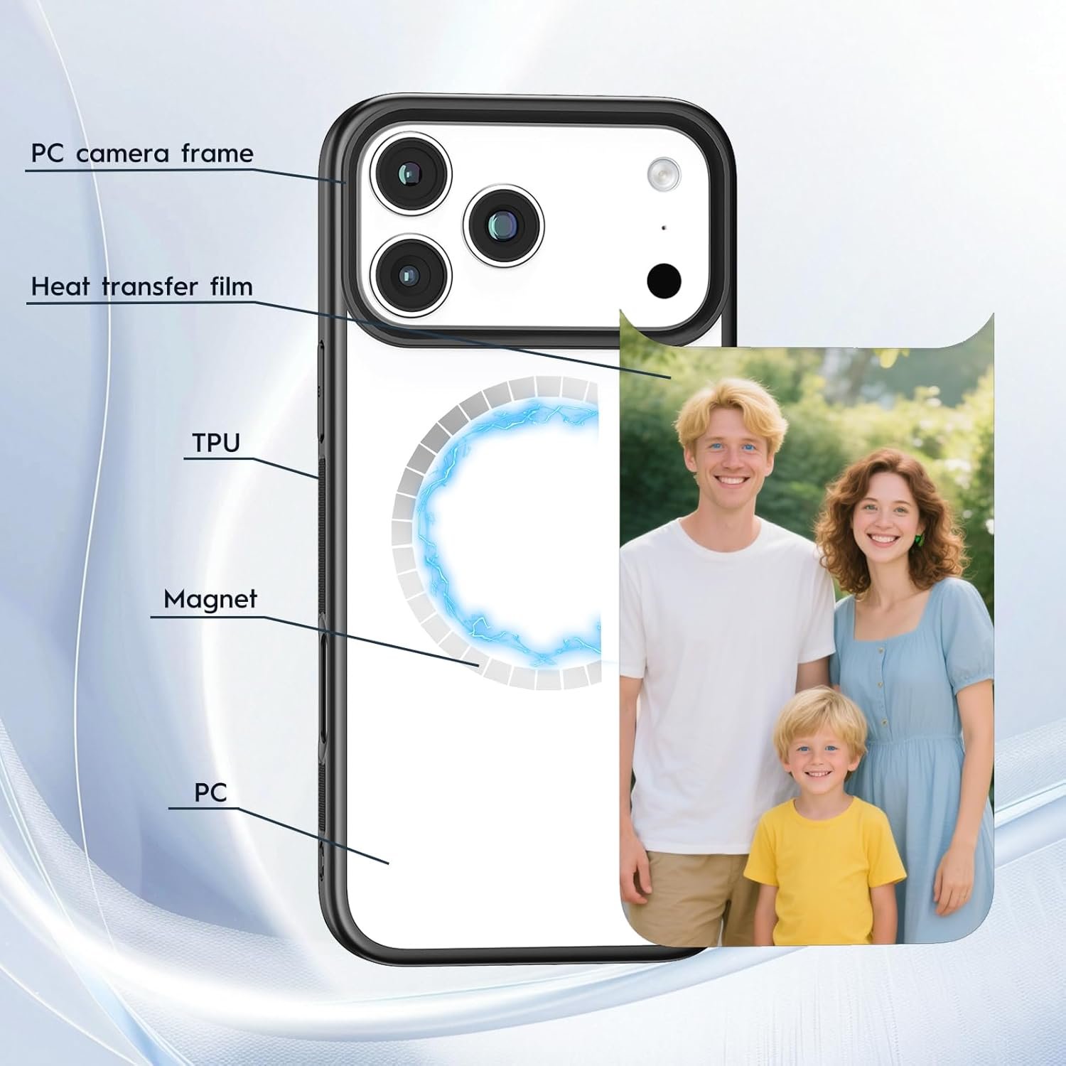 2 Pieces Magnetic Compatible for iPhone 17 Pro Max Sublimation Blank Case Compatible with MagSafe Printable DIY Phone Case Anti-Slip Shockproof Protective Cover - Image 2