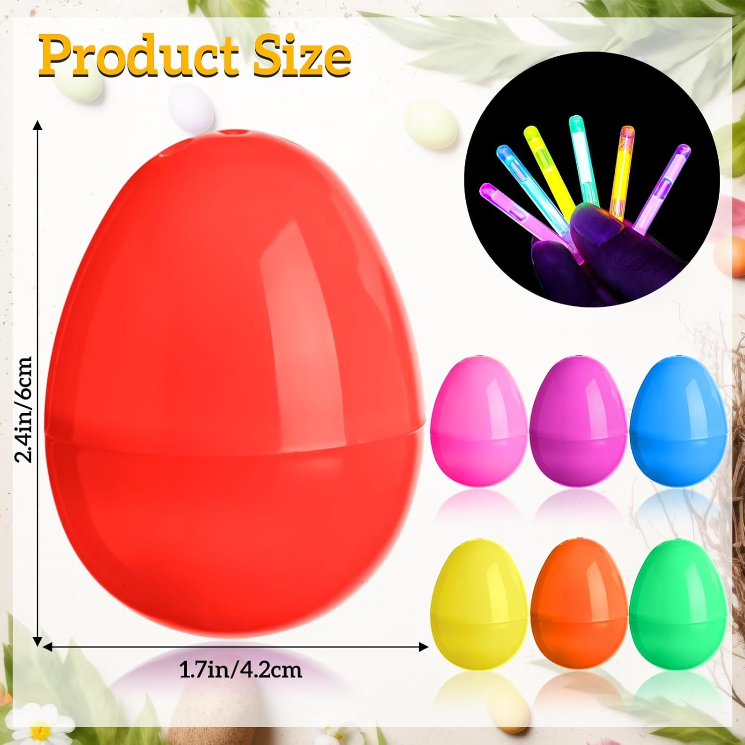160 Pcs Easter Eggs with 160 Mini Glow Sticks, Glow in The Dark Easter Eggs Hunt Basket Stuffers Fillers Gift Adult Yard Lawn Party Decor(Bright Color) - Image 4