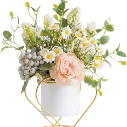 Totority Heart Shaped Iron Flower Pot for Succulents and Cactus, Nordic Style Small Metal Planter, Durable Lightweight White Peacock Blue, Perfect for Home Office Balcony Garden Decor