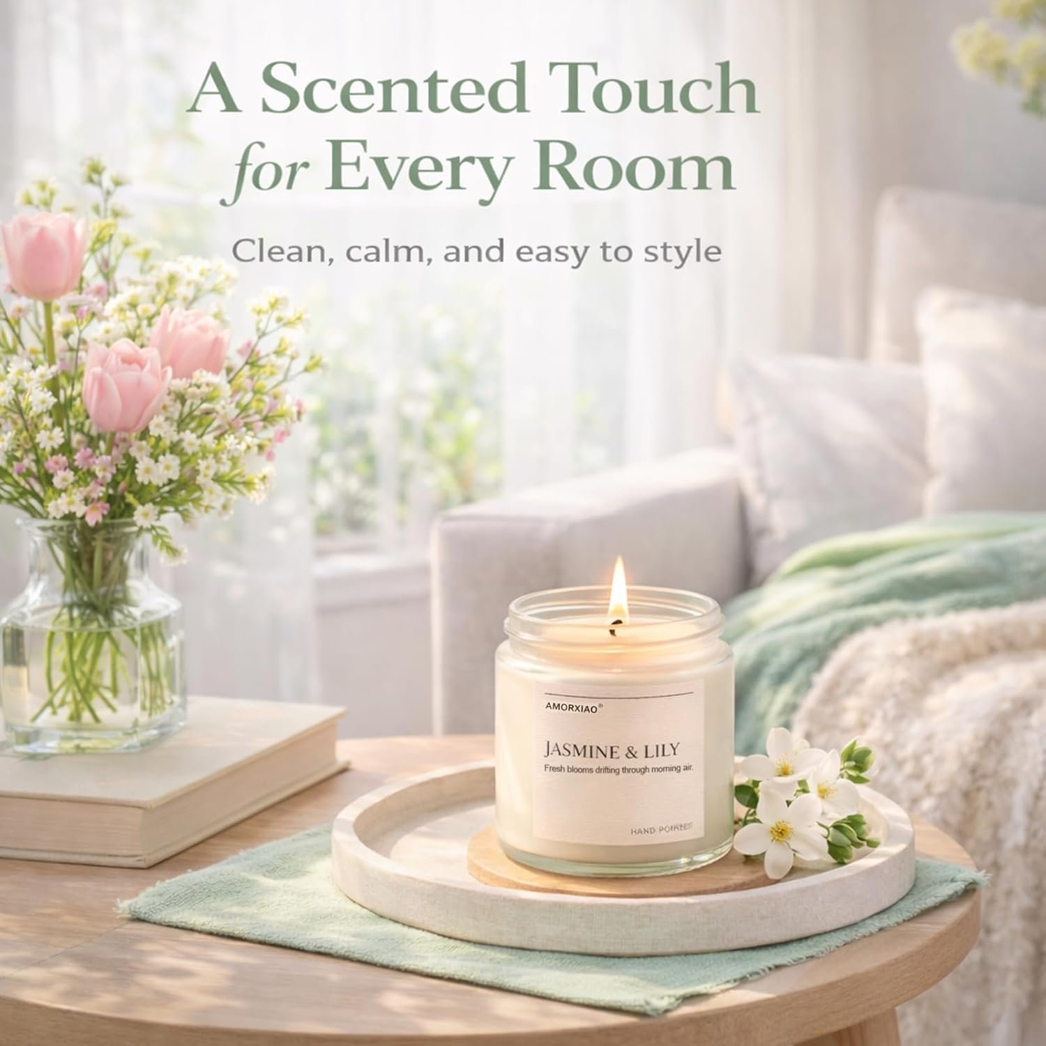 Scented Candles Gift Set, 8 Pack Soy Wax Candles for Home, Floral Fresh Aromatherapy Scents for Women, Birthday, Mother's Day - Image 5