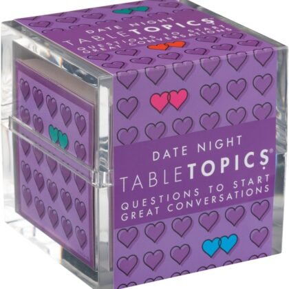 TableTopics Date Night Conversation Starter Cards - Valentine's Day Gift with 135 Questions for Romantic Evenings, Reconnecting with Your Partner, for Adult Couples