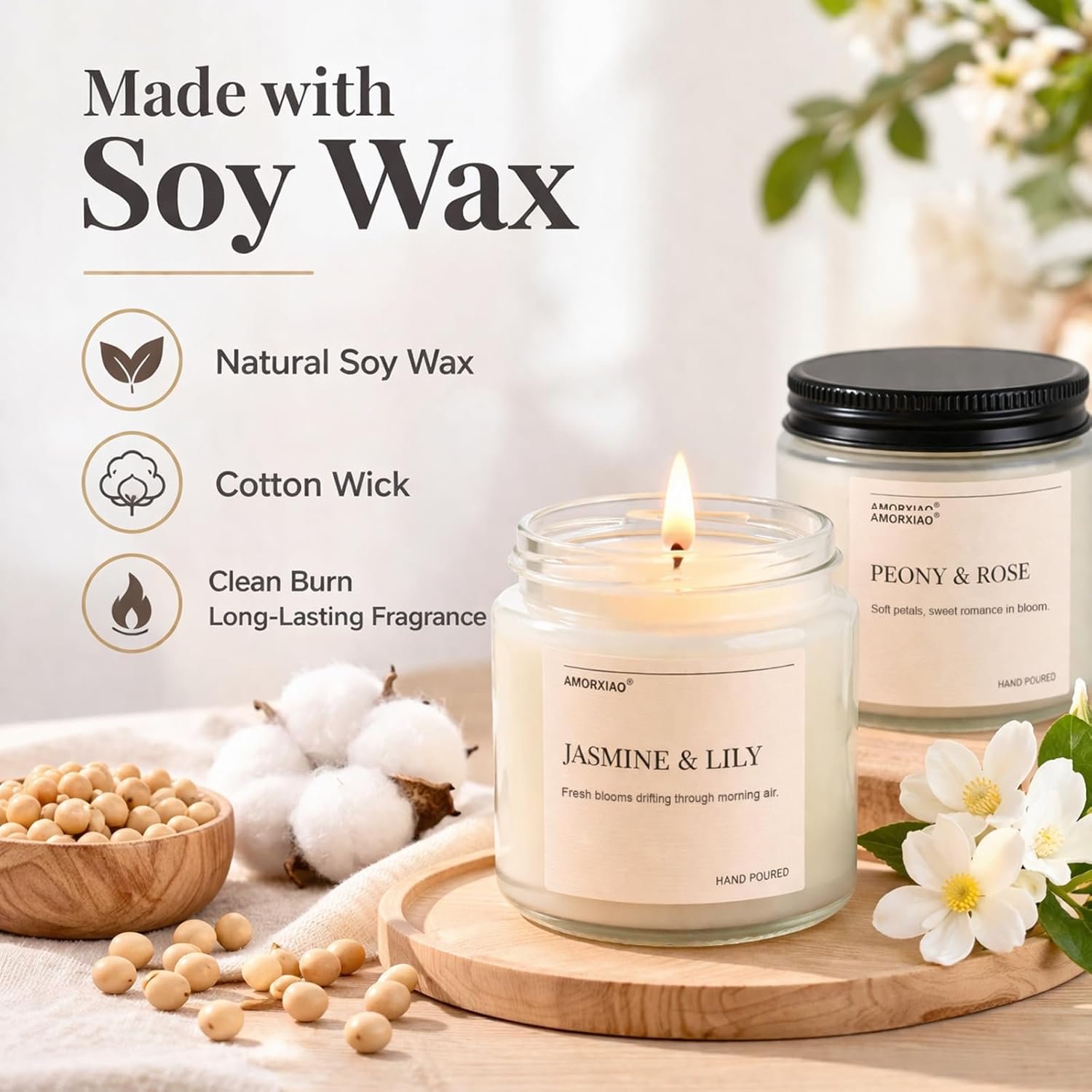 Scented Candles Gift Set, 8 Pack Soy Wax Candles for Home, Floral Fresh Aromatherapy Scents for Women, Birthday, Mother's Day - Image 4