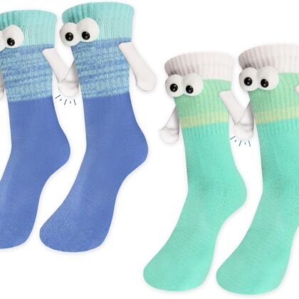 2 Pairs 4th of July Magnetic Holding Hands Socks Funny Socks Engagement Gifts for Couples Her Him Men Women