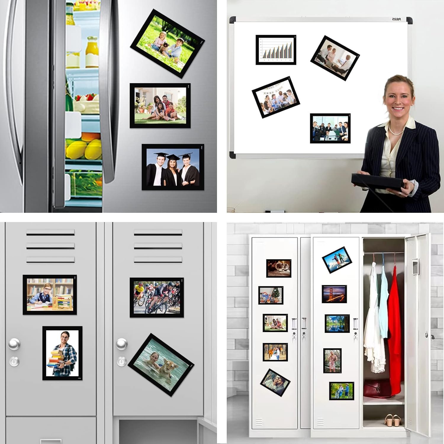 Magnetic Picture Frames with Black Border(4"X6",10 Pack),Magnet Photo Frame Pockets/Postcard Holder,Decorations for home/office/school/Classroom/party - Image 7