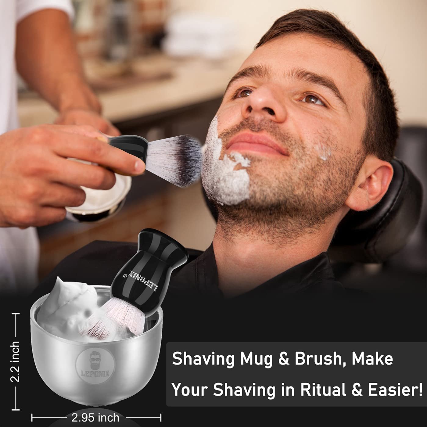 Mens Shaving Kit, Include Straight Razor, Sandalwood Shaving Soap & Cream, After Shave Balm, Pre-Shave Oil, Brush & Bowl – Christmas Gifts for Men Him Secret Santa Gift Set Stocking Stuffers - Image 5