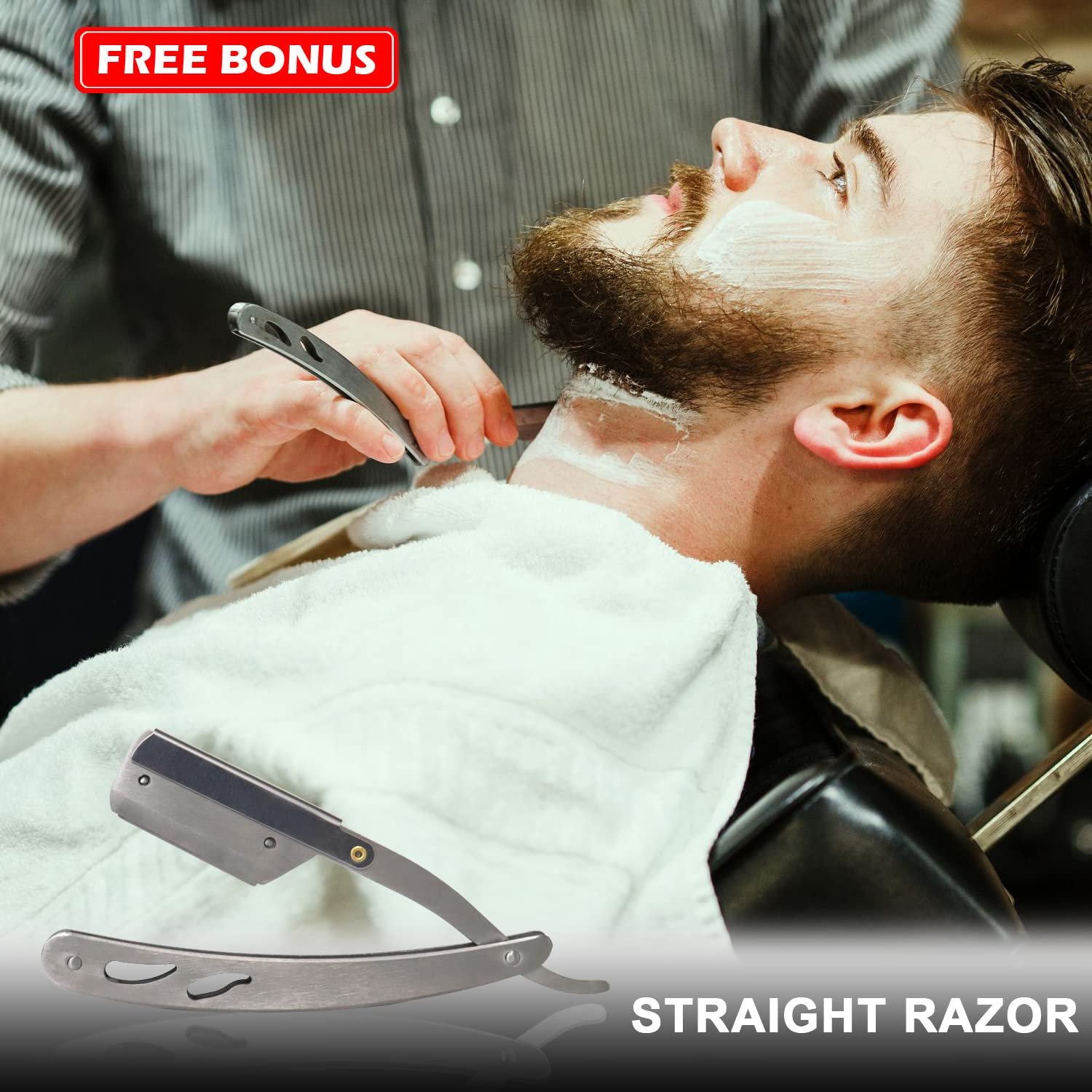 Mens Shaving Kit, Include Straight Razor, Sandalwood Shaving Soap & Cream, After Shave Balm, Pre-Shave Oil, Brush & Bowl – Christmas Gifts for Men Him Secret Santa Gift Set Stocking Stuffers - Image 6