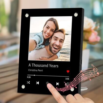 Custom Music Picture Frame that Play Songs When Clicked, Custom Song Plaque with Picture, Spotify Picture Frame, Christmas Gift for Boyfriend, Girlfriend, Couple