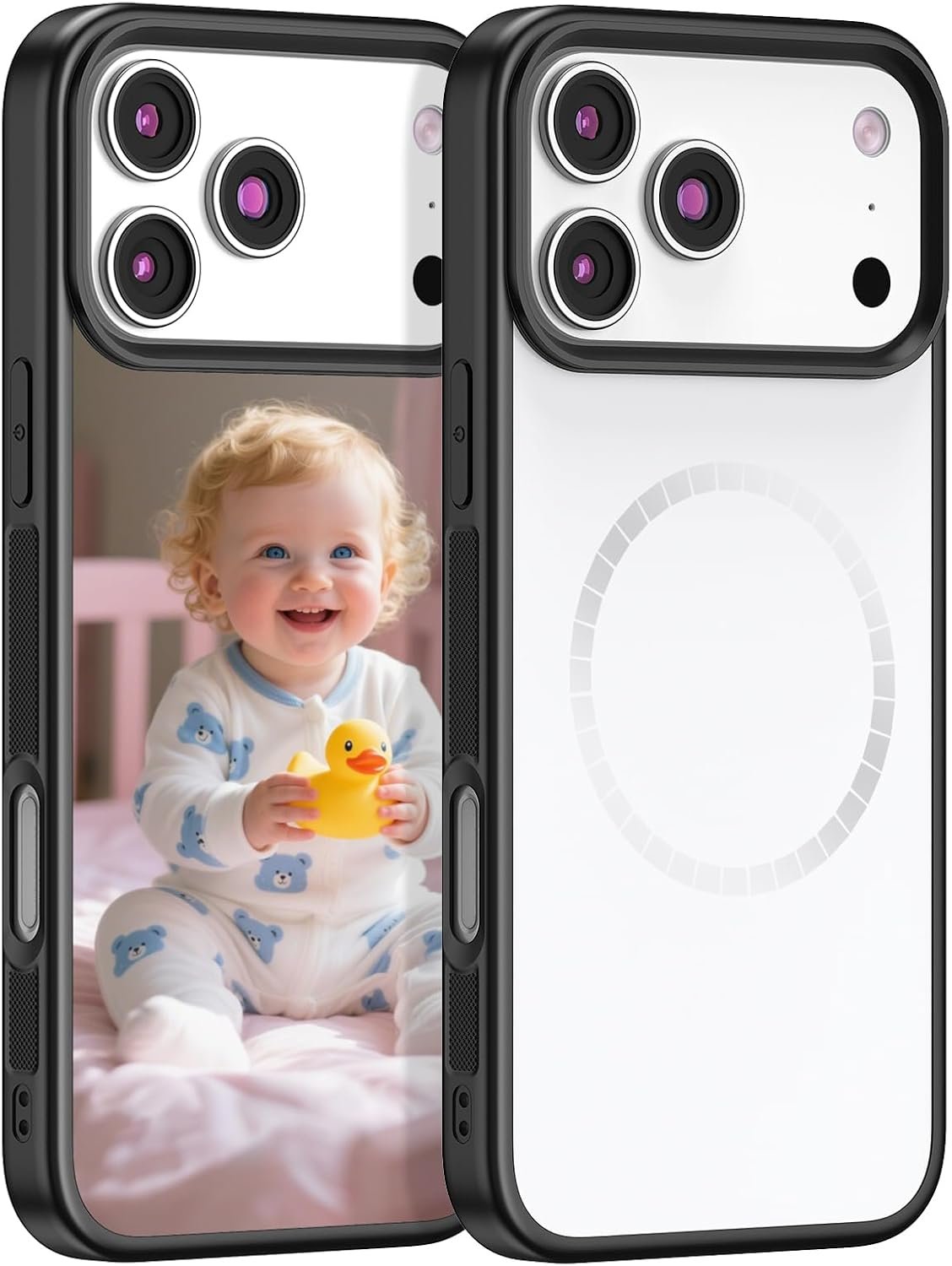 2 Pieces Magnetic Compatible for iPhone 17 Pro Max Sublimation Blank Case Compatible with MagSafe Printable DIY Phone Case Anti-Slip Shockproof Protective Cover