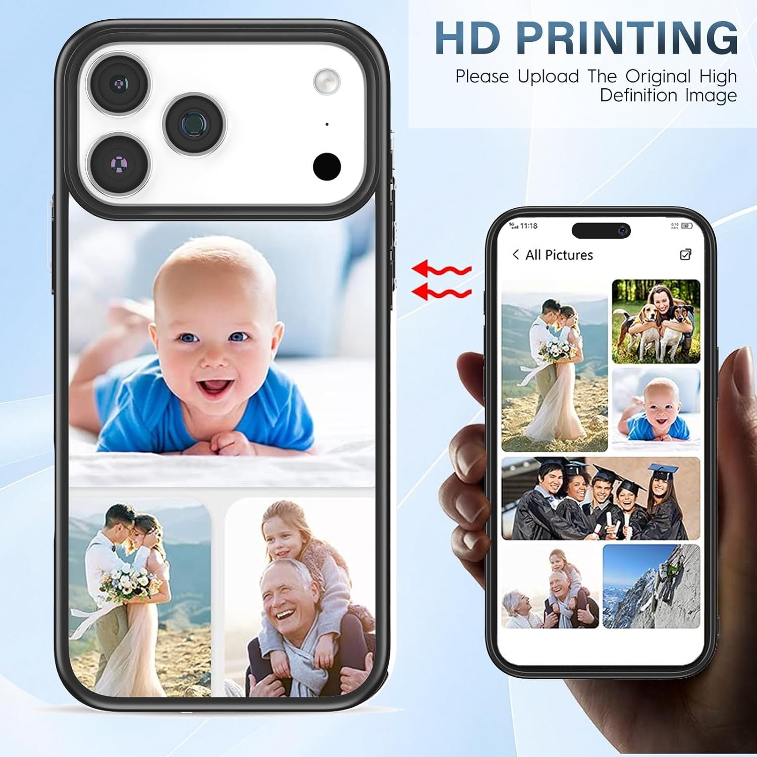 2 Pieces Magnetic Compatible for iPhone 17 Pro Max Sublimation Blank Case Compatible with MagSafe Printable DIY Phone Case Anti-Slip Shockproof Protective Cover - Image 3