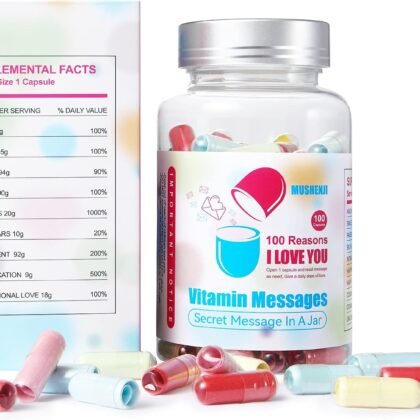 100PCS Pre-Written Love Capsule Message Letters in Plastic Jar,Long Distance Relationships for Girlfriend and Boyfriend